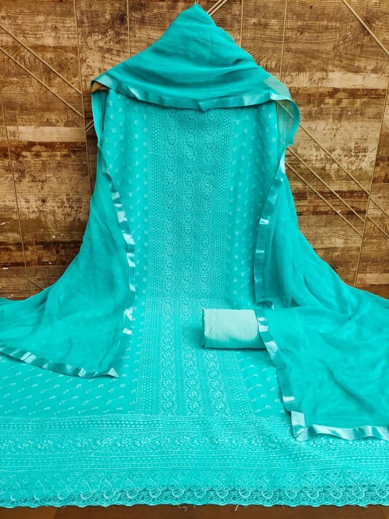 7001A TO 7001E By Gangour Nx Georgette Dress Material Wholesale Online